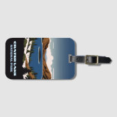 Crater Lake National Park Oregon Sneeuw Bagagelabel (Voorkant (horizontaal))