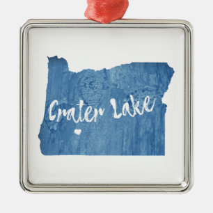 Crater Lake National Park Oregon Wood Grain Metalen Ornament