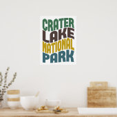 Crater Lake National Park Retro Wave Poster (Keuken)