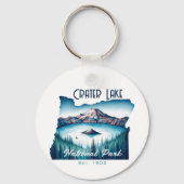 Crater Lake National Park Souvenir Gift Sleutelhanger (Achterkant)