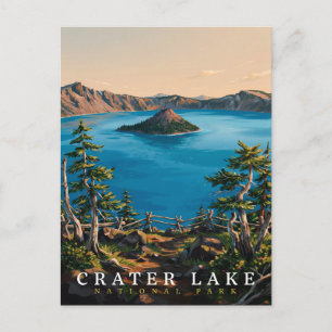 Crater Lake National Park Vulkanisch Meer Briefkaart