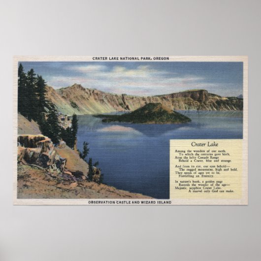 Crater Lake, Oregon - Observatie Poster (Voorkant)