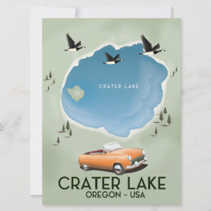 Crater Lake Oregon Reis kaart poster