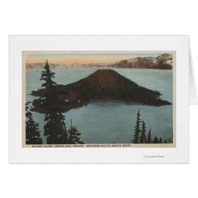 Crater Lake, Oregon - Wizard Island Uitzicht #1 (Voorkant Horizontaal)