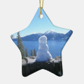 Crater Lake Snowman Keramisch Ornament (Links)