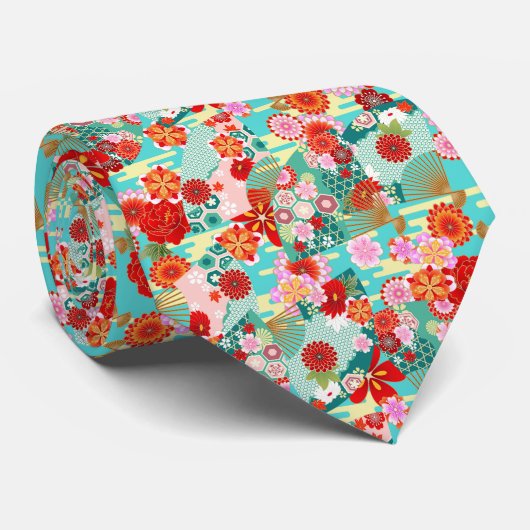 CRAVATE 和風な着物柄ネクタイ (Roulé)