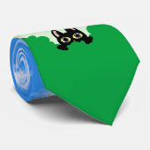 CRAVATE 繁みの中から見てるにゃん猫(青空) ネクタイ (Roulé)