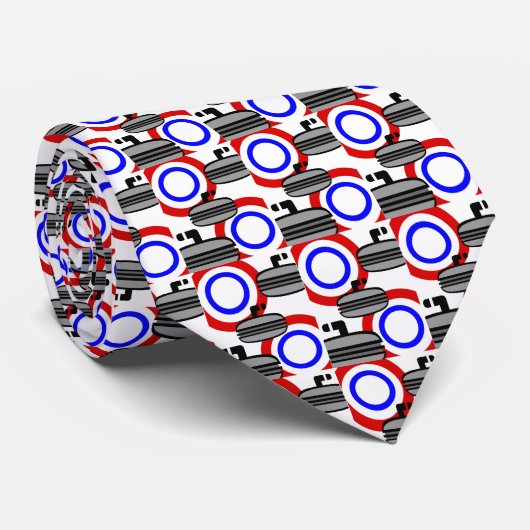 CRAVATE 059 COURLING SPORTS NOIR ROYAL ROYAL BLEU BLANC RE (Roulé)