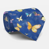 Cravate 1000 Papillons Bleus (Roulé)