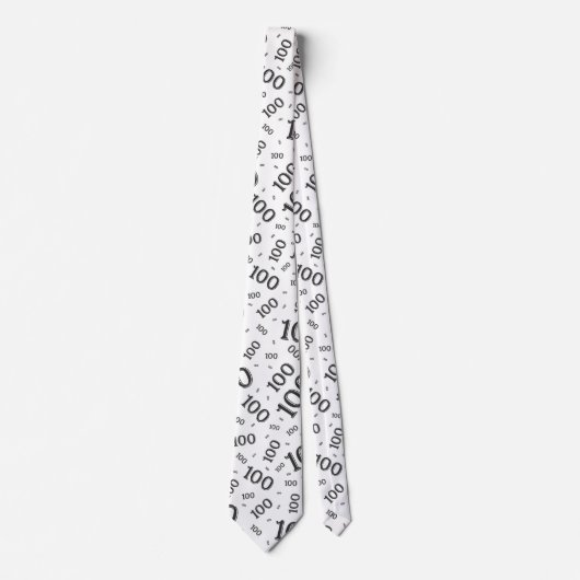 Cravate 100e anniversaire Random Number Motif noir/blanc (Devant)