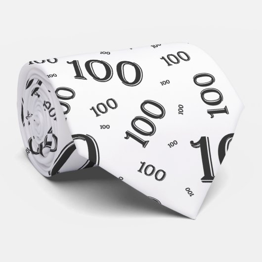 Cravate 100e anniversaire Random Number Motif noir/blanc (Roulé)