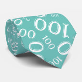 Cravate 100e anniversaire Random Number Motif Turquoise (Roulé)