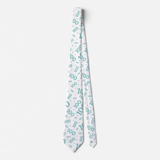 Cravate 100e anniversaire Random Number Motif Turquoise (Devant)