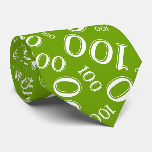 Cravate 100e anniversaire Random Numéro Motif Vert (Roulé)