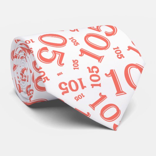 Cravate 105e anniversaire Random Number Motif Coral (Roulé)