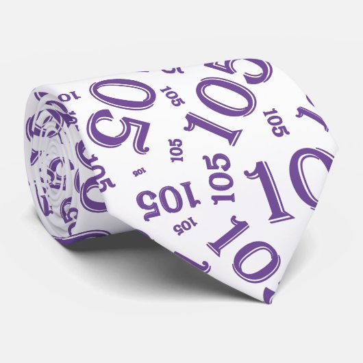 Cravate 105e anniversaire Random Number Motif pourpre (Roulé)