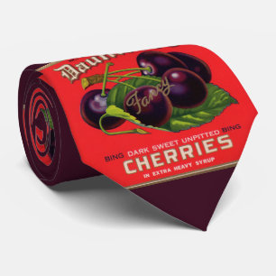 Cravate 1930 Cerises intimidantes en sérigraphie de sirop 