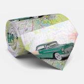 Cravate 1955 : Une voiture sur une carte routière (Roulé)