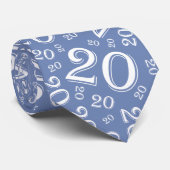 Cravate 20e anniversaire Random Numéro Motif Bleu (Roulé)