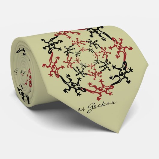 Cravate 24 Geckos (Roulé)