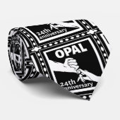 Cravate 24e anniversaire du mariage opal traditionnel (Roulé)