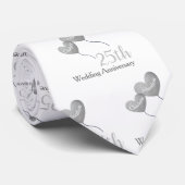 Cravate 25e anniversaire du Mariage ballon d'argent (Roulé)