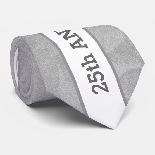 Cravate 25ème Feuille amorti C01 d'argent d'anniversaire (Roulé)