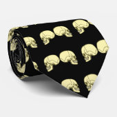 Cravate 2 crânes de têtes mortes skulls (Roulé)