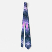 Cravate 3D Fractal Art Abstrait Motif bleu violet rose (Dos)