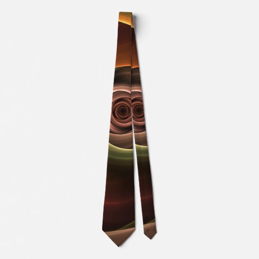 Cravate 3D Spirale Abstraite couleurs chaudes Art fractal  (Devant)