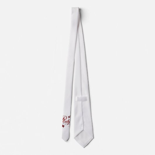 Cravate 40e anniversaire de rubis avec date et initiales (Dos)