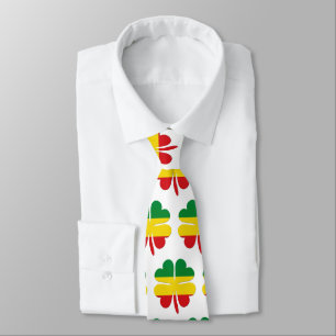 Cravate 4 Clocher de feuille en rasta rouge jaune vert