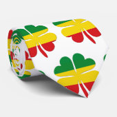 Cravate 4 Clocher de feuille en rasta rouge jaune vert (Roulé)