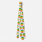 Cravate 4 Clocher de feuille en rasta rouge jaune vert (Dos)