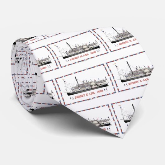 Cravate 4 drapeaux de Robert E Lee (Roulé)