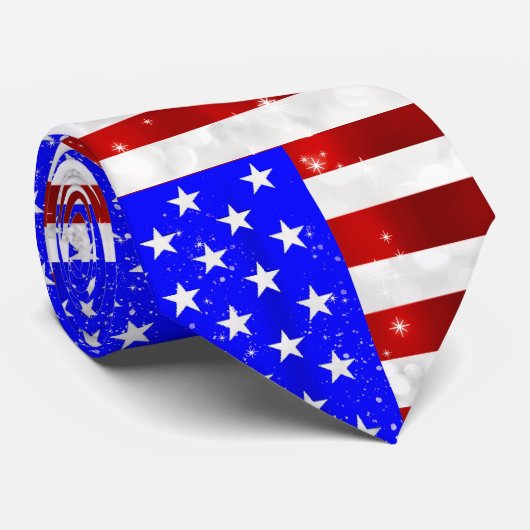 Cravate 4 juillet Fête - Drapeau américain (Roulé)