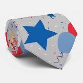 Cravate 4 juillet Motif 04x4 LGrey BG (Roulé)