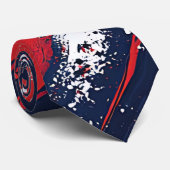 Cravate 4 juillet rouge et bleu (Roulé)