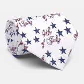Cravate 4 juillet USA Stars and Stripes Text Motif (Roulé)