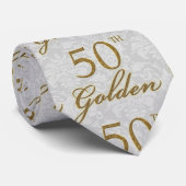 Cravate 50e Anniversaire d'or Argent avec or (Roulé)
