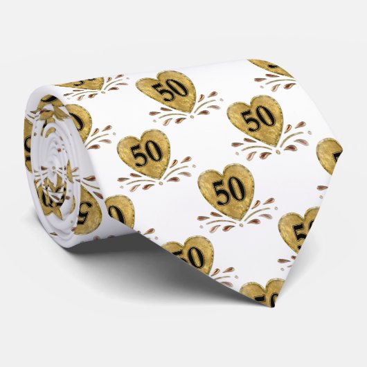 Cravate 50e anniversaire - Or (Roulé)
