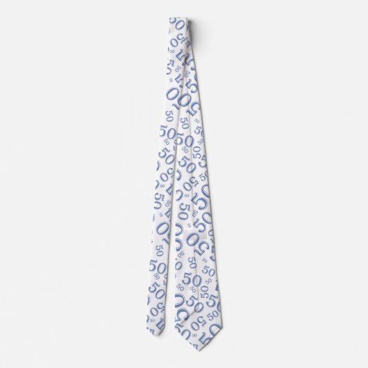 Cravate 50e anniversaire Random Number Motif Bleu (Dos)
