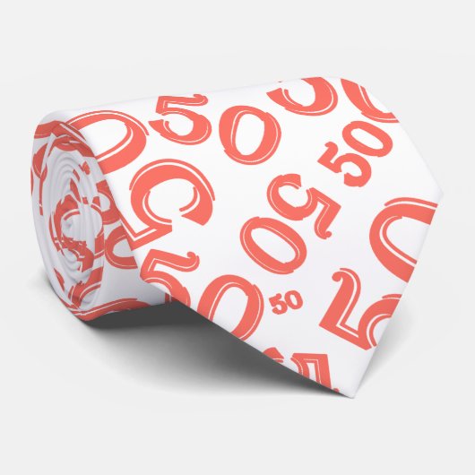 Cravate 50e anniversaire Random Number Motif Coral (Roulé)