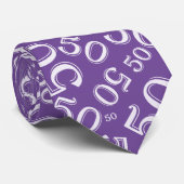 Cravate 50e anniversaire Random Number Motif pourpre (Roulé)