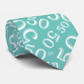 Cravate 50e anniversaire Random Number Motif Turquoise (Roulé)