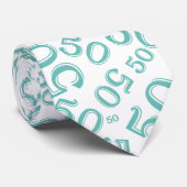 Cravate 50e anniversaire Random Number Motif Turquoise (Roulé)