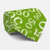 Cravate 50e anniversaire Random Numéro Motif Vert (Roulé)