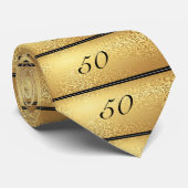 Cravate 50th Birthday Tie Black and Gold (Roulé)