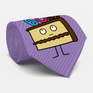 Cravate 60e anniversaire gâteau aux bougies