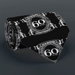 Cravate 60ème jour de l'anniversary<br><div class="desc">A romantic design to celebrate your 60th year of marriage. If you would like any help customizing this design please contact me, their an ask this designer button, just below this text. This sixtieth, 60 ans de wedding anniversary crest has the text diamond as that is the traditional gift for...</div>
